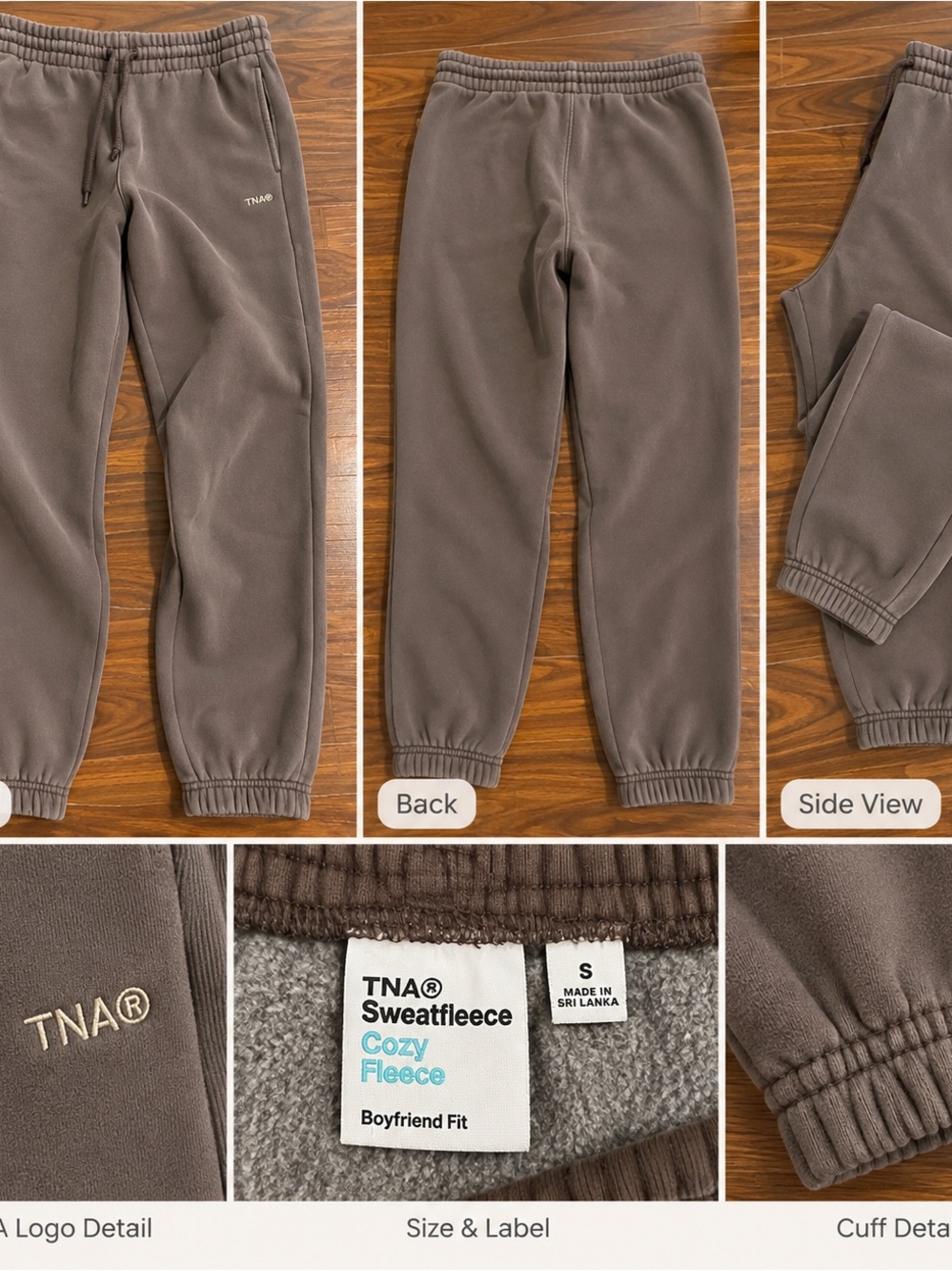 TNA Cozy Fleece Boyfriend Sweatpants - Brown -